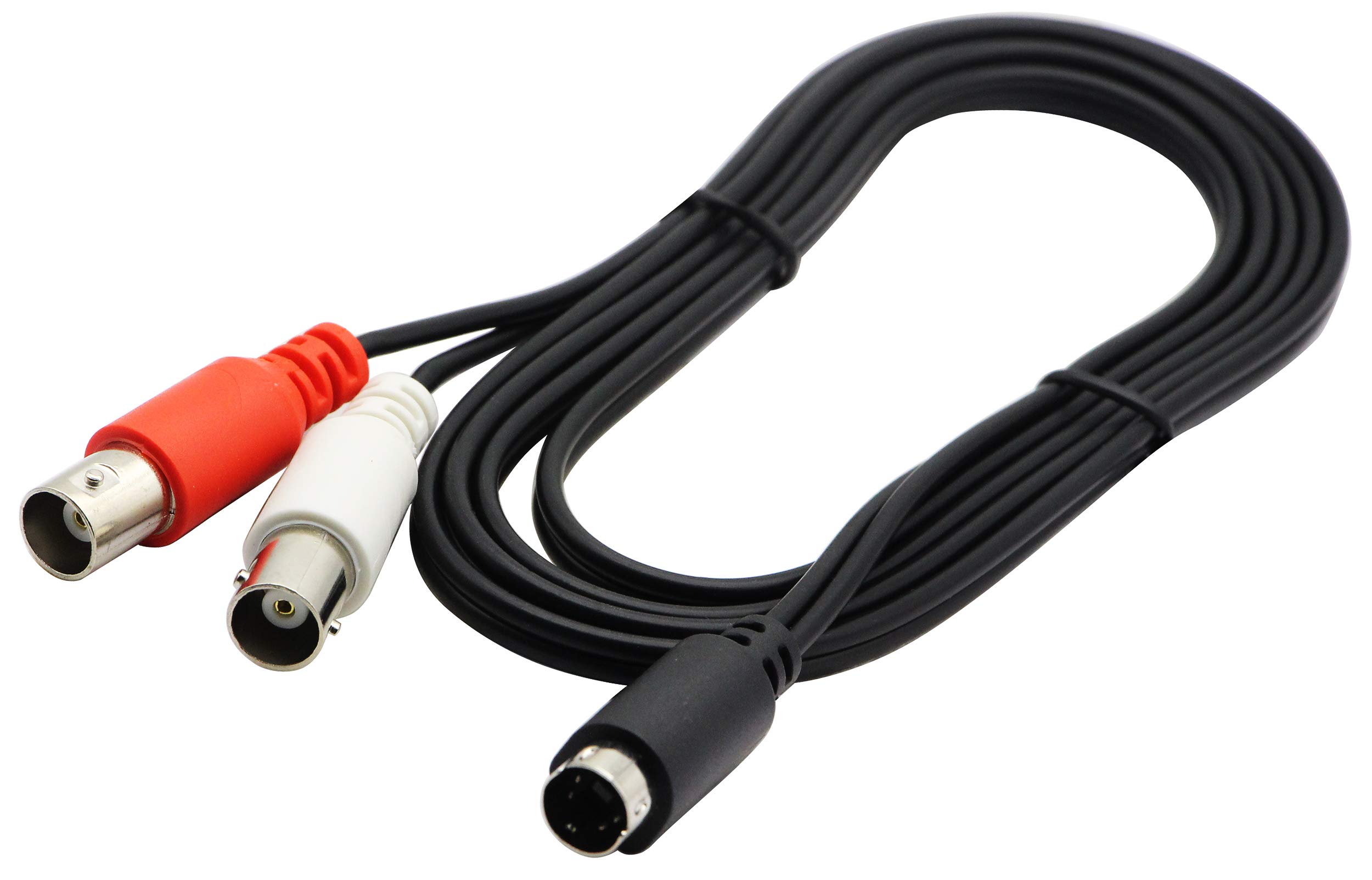 zdyCGTime 4-PIN Mini-DIN S-Video Male to 2 BNC Female Y Splitter Extension Adapter Cable.Video Signal Transmission for Devices Such as oscilloscopes and Monitors (5ft/1.5M)