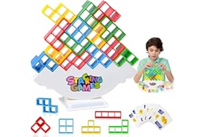 64 PCS Balance Stacking Blocks Game, Stacking Games for Adults, Stack Game for Adult & Kids, Tetra Board Tower Games for Fami