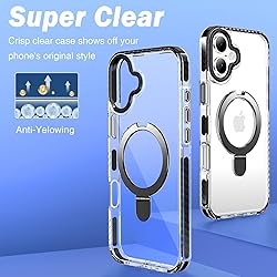 UMIONE for iPhone 16 Clear Magnetic case with Stand