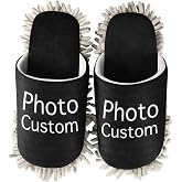 Fisyme Mop Slippers Soft Washable Microfiber Super Chenille Mopping House Home Shoes Mop Slippers for Floor Cleaning