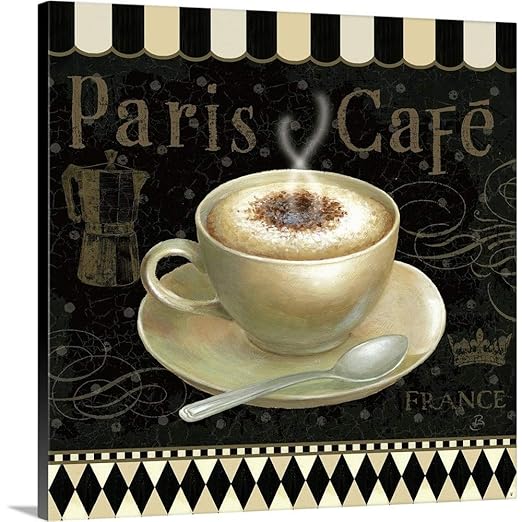 Cafe Parisien III Canvas Wall Art Print, 12"x12"x1.25