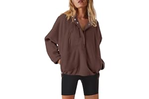 Nirovien Womens Fleece Pullover Long Sleeve Sherpa Jacket Button Down Fuzzy Sweatshirt Warm Outwear with Pockets