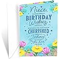Prime Greetings Birthday Card Niece, Made in America, Eco-Friendly, Thick Card Stock with Premium Envelope 5in x 7.75in, Packaged in Protective Mailer