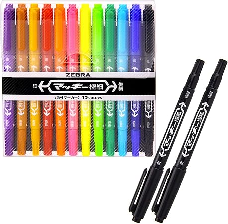 Amazon ゼブラ 油性ペン マッキー 極細 12色14本入 黒3本 Mcf12c Za 文房具 オフィス用品 文房具 オフィス用品