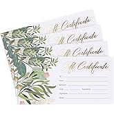 Sweetzer & Orange Blank Gift Certificates for Business with Gold Foil- 25 Gift Certificate Cards with Envelopes for Spa, Salon, Restaurants, Custom Client Vouchers for Birthday, Work Card – 3.75x7.5”