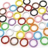 30Pcs Metal Spring O Rings Round Carabiner Keyring, BetterJonny Colored 25mm Spring Keyrings Buckle Snap Clip Trigger for Keychain Bags Purse Craft DIY Accessories(Mixed Color)