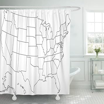 Amazon Com Emvency Shower Curtain Blue Usa United States Of