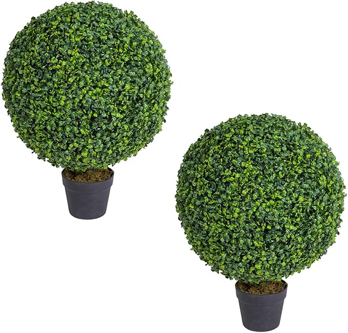 THE BLOOM TIMES 24 Inch Faux Boxwood Topiary Balls