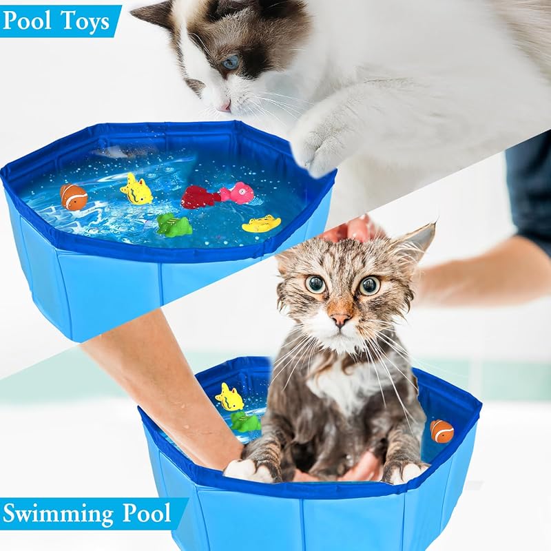 Giocattoli per piscina per gatti con pesci acqua nuoto pesci giocattoli per giochi d'acqua portatile gatto splash play piscina interattivo gatti giocattoli per gatti per infinito gioco di sé