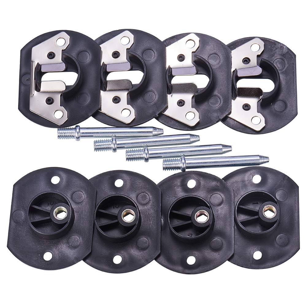 INCREWAY 4 Sets Black Sofa Couch Sectional Furniture Connector Pin Stays with Screws