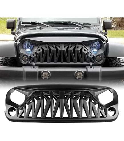 Calandre Avant Mesh Pour Jeep Wrangler JK 2007-2017 (style JL 2024) - En ABS, Design Sportif Et Aérodynamique