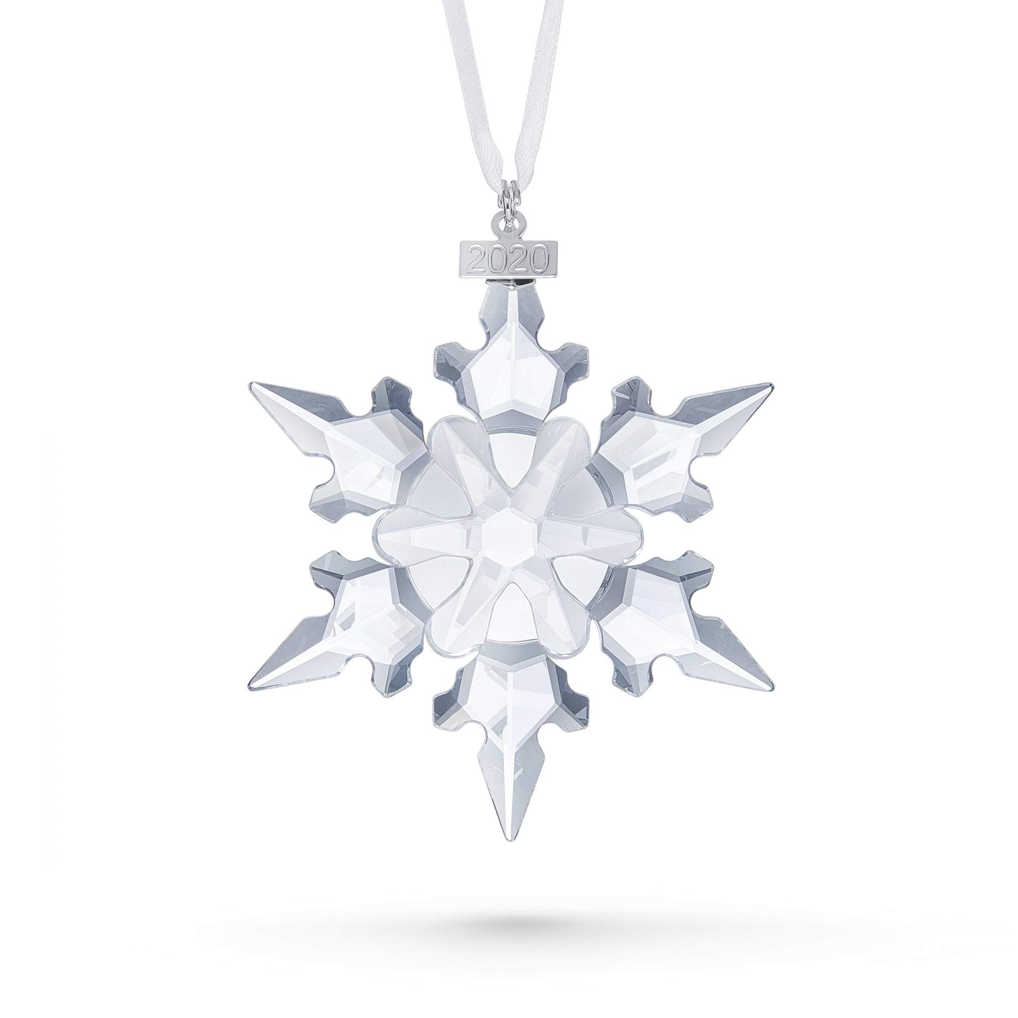 Swarovski Snowflake Anniversary Ornament, Limited Edition for 2020, Crystal Christmas Tree and Home Ornament, White, 8.2 x 6.5 x 1.3 cm