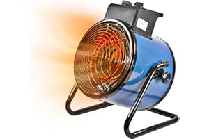 Comfort Zone 5,000W, 240V Electric Hard-Wired Portable Industrial Space Heater, NEMA 6-30R, Steel, Tilt Angle, Adjustable Thermostat, & Overheat Protection, Ideal for Garage or Workshop, CZ275