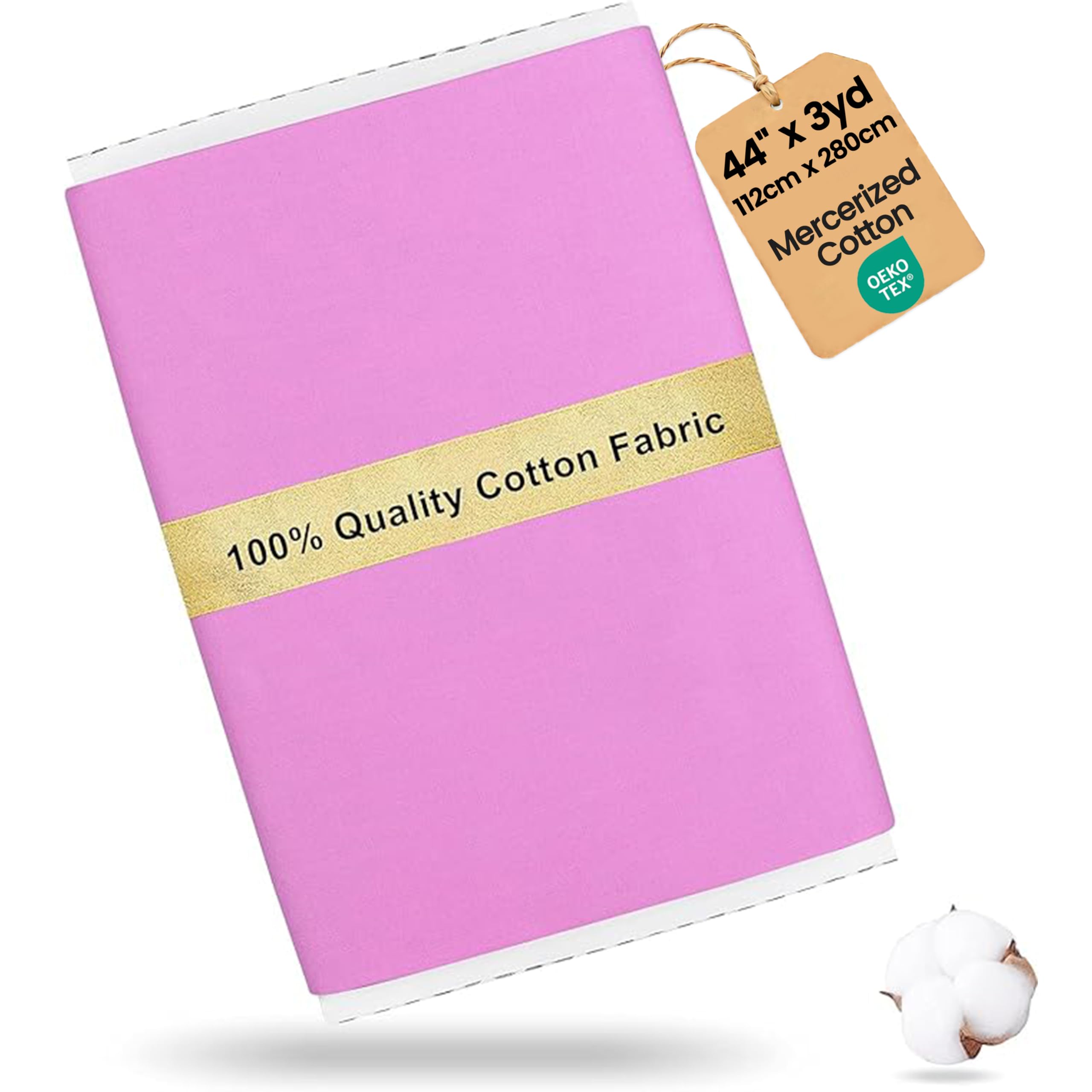 Craftido 100% Cotton Fabric by The Metre 112cm Wide x 280cm Extra Long -Medium Weight 145g- for Quilting, Sewing, Dressmaking, Bedding, Lining, Arts & Crafts - Sweet Pink