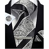 CWKOON Paisley Floral Mens Tie Formal Necktie Pocket Squares Ties Clips Cufflinks Classic for Men Set