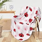 Cute Ladybug Blanket 60 x 50 Inch Soft Cozy Red Kawaii Throw Blanket for Home Chair Sofa Couch Bed, Birthday Christmas Ladybug Gifts for Women Men Teen