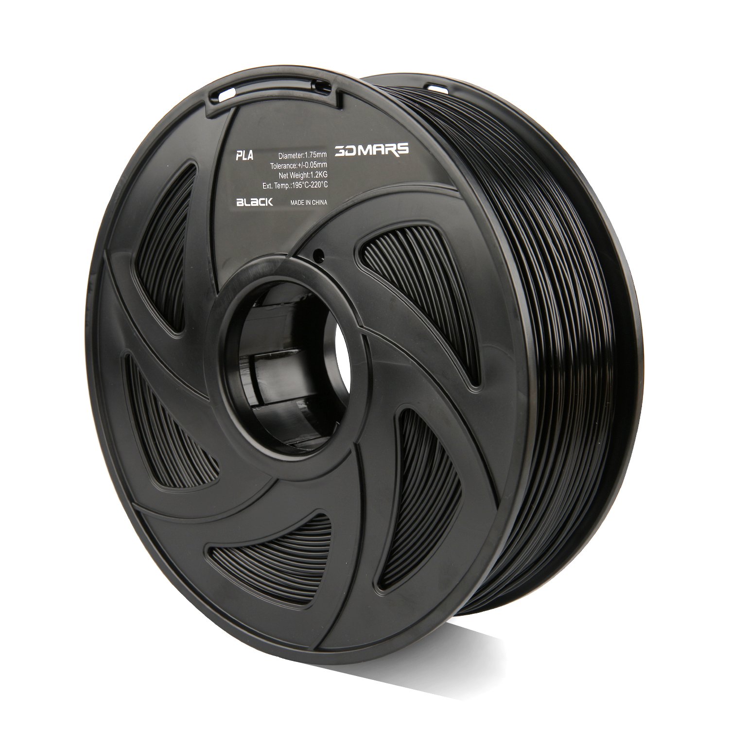 3D MARS Black 3D Printing Filament,1.75mm 3D Printer PLA Filament,Dimensional Accuracy +/- 0.05mm,1.2kg Spool 1.75 mm Filament PLA 3D Filament for Most 3D Printer & 3D Pen