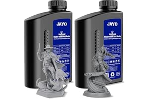 JAYO Water-Washable ABS-Like Resin Grey,Dark Grey 2kg, 405nm UV-Curing 3D Printer Resin, High Toughness & Impact Resistance, Easy Water Rinse, Low Shrinkage, Compatible with LCD/DLP/SLA Printers