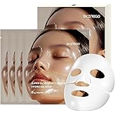 SKINEGO Super Glow Deep Collagen Hydrogel Mask 1.48 oz × 4 Sheets, 5,000,000ppb Hydrolyzed Collagen, Elasticity, Wrinkle Care & Radiance, Overnight K-Beauty Mask (4 Count (Pack of 1)) Sold by Pharmeus