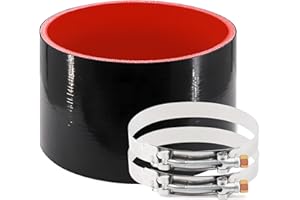 TUOLAUTHON ID 5 Inch(127mm) High Temperature 4-Ply Reinforced Straight Silicone Hose Performance Coupler with 2Pcs T-Bolt Clamps Suitable High Level Turbo Pipe Connecting