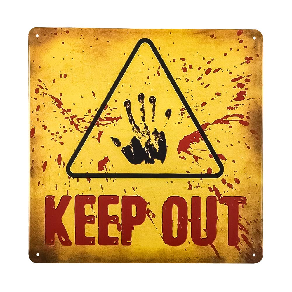 不适用 Halloween Decorations Beware Signs Keep Out Signs Haunted House and Horror Themed Parties for Home Decor Beware Door Signs Indoor and Outdoor