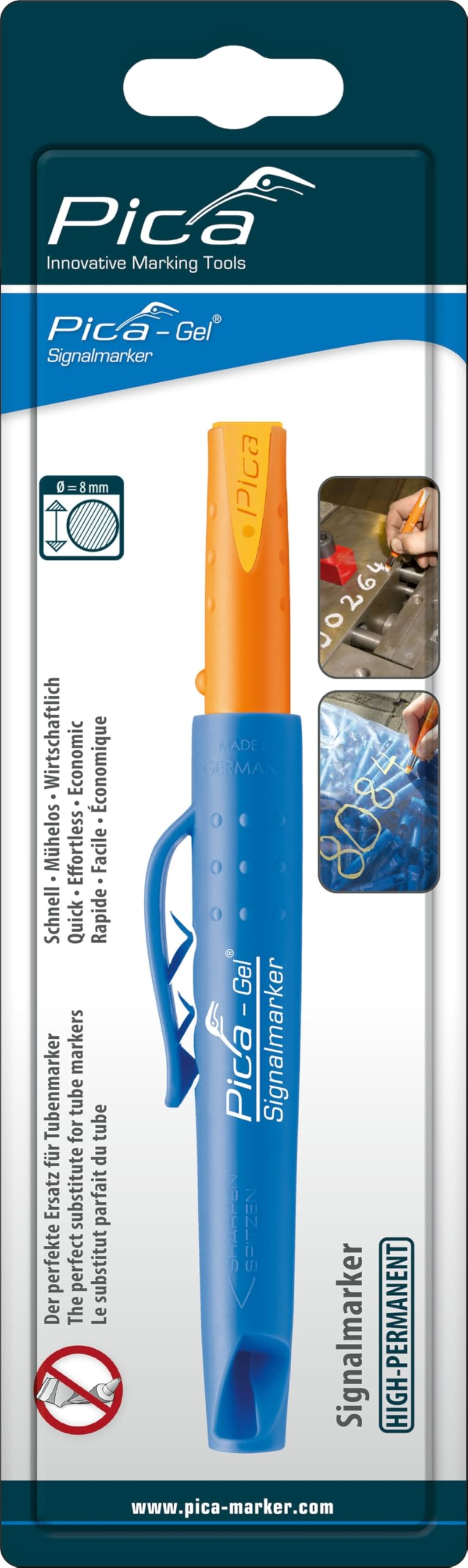 PICA 8084/SB - Marcador permanente Gel (Amarillo) en Blister