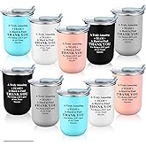 Reallnaive 10 Pcs Team Thank You Gifts for Employee, Double Walled Stainless Steel Coffee Mug Appreciation Inspirational Gifts Bulk for Staff Teammate Coworkers Teacher (Victor,Neutral)