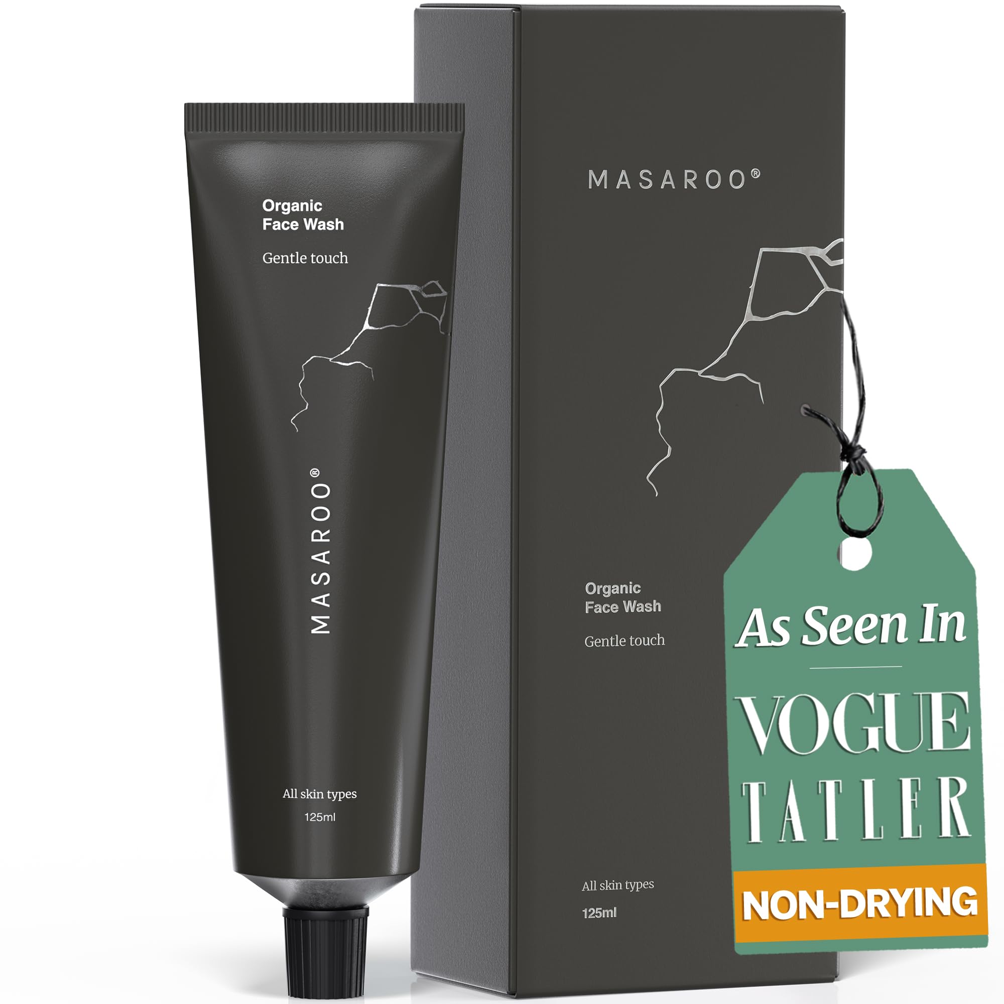 Organic Face Wash: Hydrating Foaming Cleanser - Aloe Vera Cleanser With Vitamin C, E - Gentle Face Wash For Sensitive Skin & All Skins - Anti Aging Daily Facial Wash - 125g