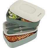 Bentgo Classic - All-in-One Stackable Bento Lunch Box Container - Modern Bento-Style Design Includes 2 Stackable Containers, 
