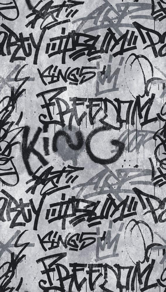 Livingwalls Grafitti The Wall Non-Woven Wallpaper 1.59 m x 2.80 m Grey Black Made in Germany 382511 382511