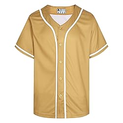 DEHANER Old Gold Baseball Jersey for Men Women