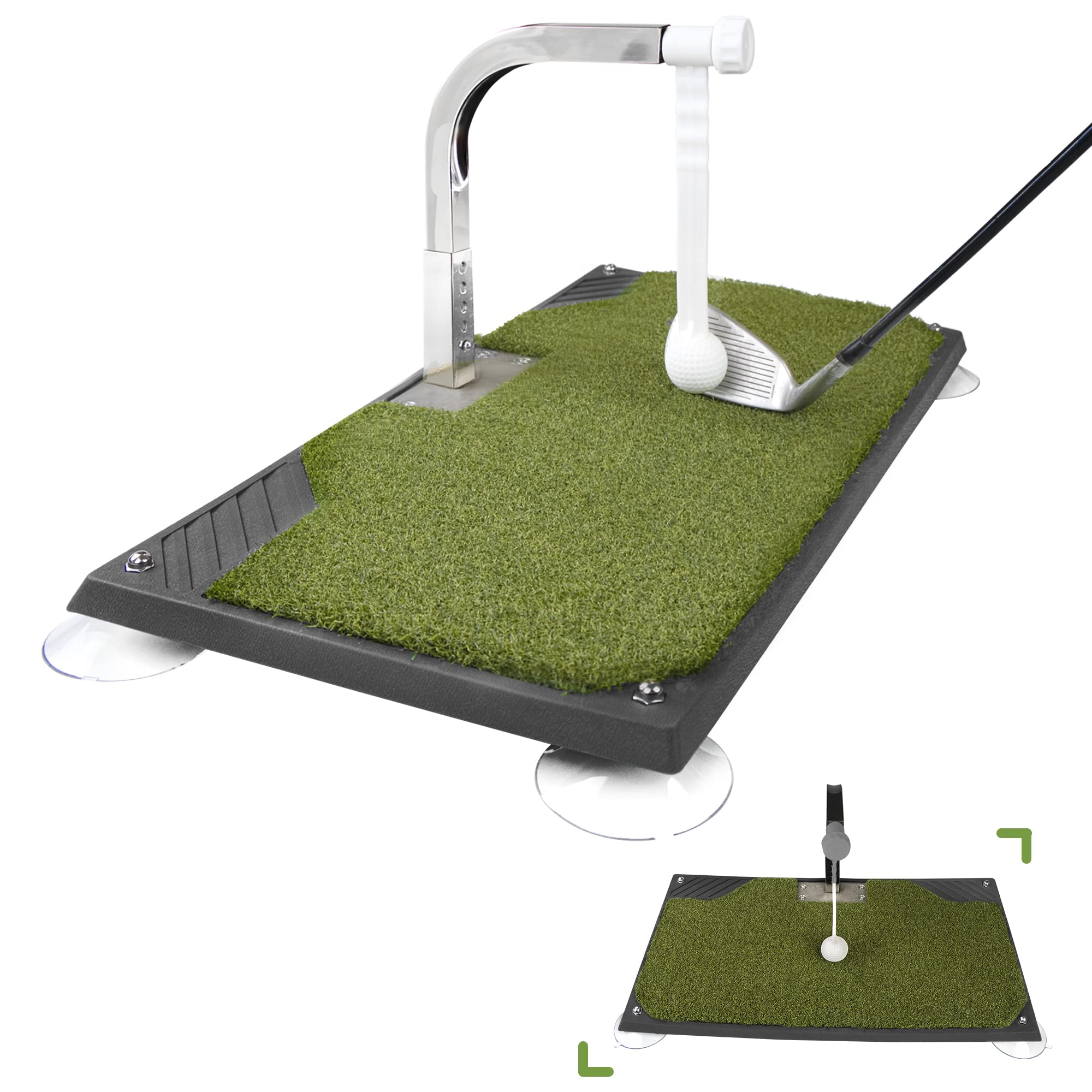 Photo 1 of (PARTIAL SET) Golf Swing Trainer - Golf Training Equipment with 5 Height Adjustments - Iron and Club Practice Simulator in Home & Indoor - Portable Golf Swing Practice Mat, True Impact