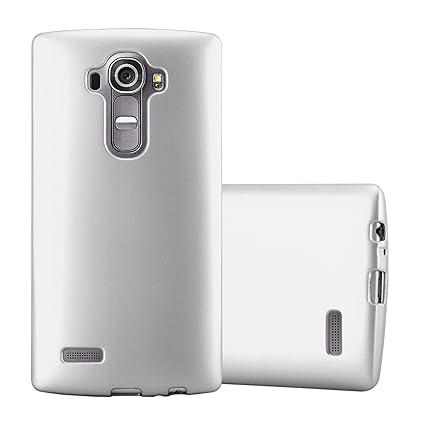 Cadorabo Hülle für LG G4 - Hülle in METALLIC Silber – Handyhülle aus TPU Silikon im Matt Metallic Design - Silikonhülle Schut
