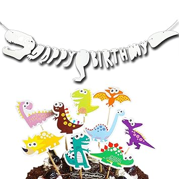 Dinosaur Happy Birthday Banner Garland Dinosaur Party Supplies