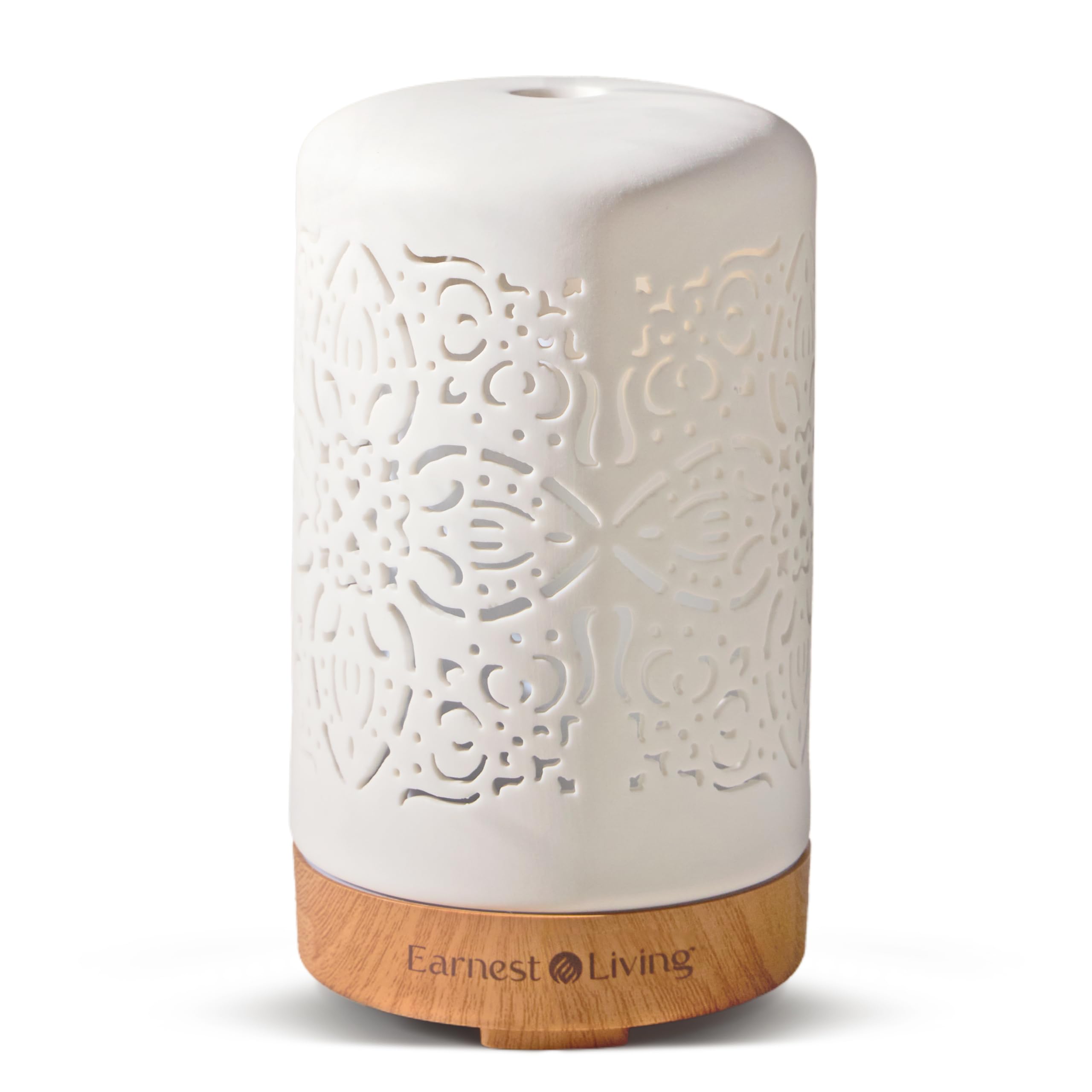 Photo 1 of Earnest Living Essential Oil Diffuser White Ceramic Diffuser 100 ml Timers Night Lights and Auto Off Function Home Office Humidifier Aromatherapy Diffusers for Essential Oils