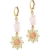 Sacina Boho Hippie Gothic Crystal Celestial Sun Earrings, Boho Earrings, Hippie Jewelry, Christmas Jewelry Gift For Women
