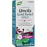 Nature's Way Umcka Cold Relief Syrup, Shortens Duration & Reduces Severity, Multi-Symptom Cold Relief, Homeopathic, Phenylephrine Free, Non-Drowsy, Cherry Flavored, 4 Fl Oz (Packaging May Vary)