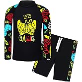 TFJH E Kids Boys UPF 50+ UV Swimwear Sun Protective Long Sleeve Two Piece Swimsuit