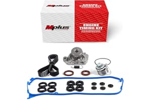 MPLUS OE SOLUTION AUTOPARTS MPLUS Timing Belt Kit TCK312 Water Pump Kit w/Valve Cover Gasket Compatible with 2001 2002 2003 2004 2005 for Honda Civic 1.7L LX DX HX EX GX L4 D17A1 D17A2