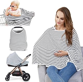 Stilltuch Stillschal für Unterwegs Weich Nursing Cover Atmungsaktive Warenkorb Swaddle Decke Pflegeabdeckung für Baby Mutter, 360°Full Privacy Breastfeeding Protection