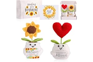 Munutix Thank You Gifts - Positive Sunflower Doll Crochet as a Thank You Gift for Best Friends, Teachers, Sunflower Gifts for Retirement exit Farewell to Colleagues, Leaders