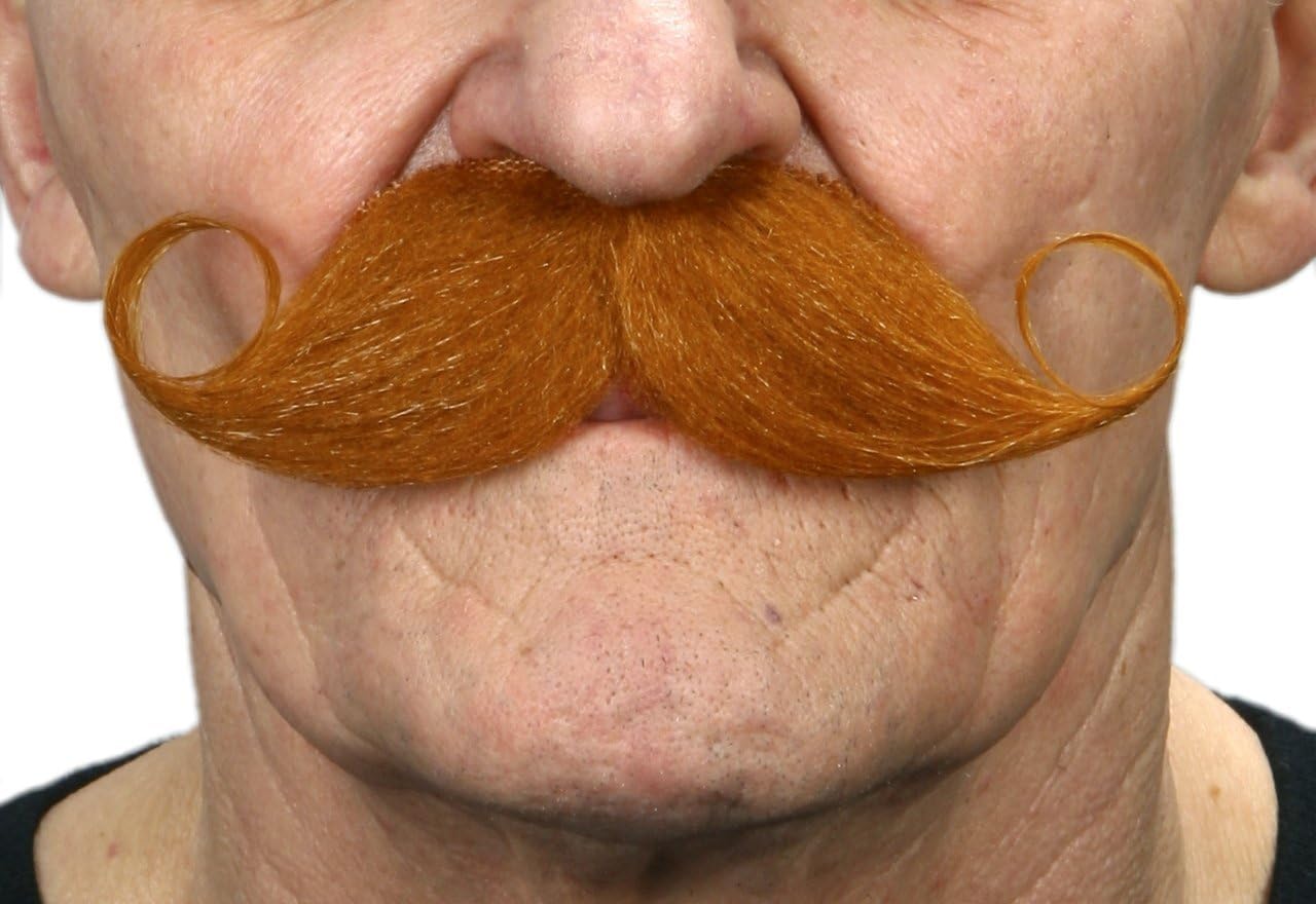 Imperial fake, self adhesive ginger moustaches 2pcs.
