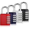 JIANTA 4 Pack Combination Lock, 4 Digit Combination Padlock, Outdoor Waterproof Padlock for School Gym Locker, Padlocks with 