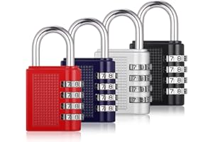 JIANTA 4 Pack Combination Lock, 4 Digit Combination Padlock, Outdoor Waterproof Padlock for School Gym Locker, Padlocks with 