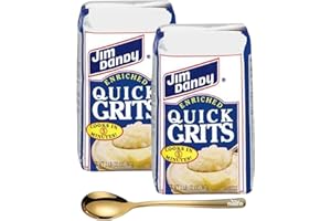Hometown Foods Jim Dandy Enriched Quick Grits, 2 Pound Bag - Comes with Moofin Golden SS Spoon - White Corn Grits, Ready in 5 Minutes, Up to 20 Servings, Trusted Quality for Generations, Versatile Wh