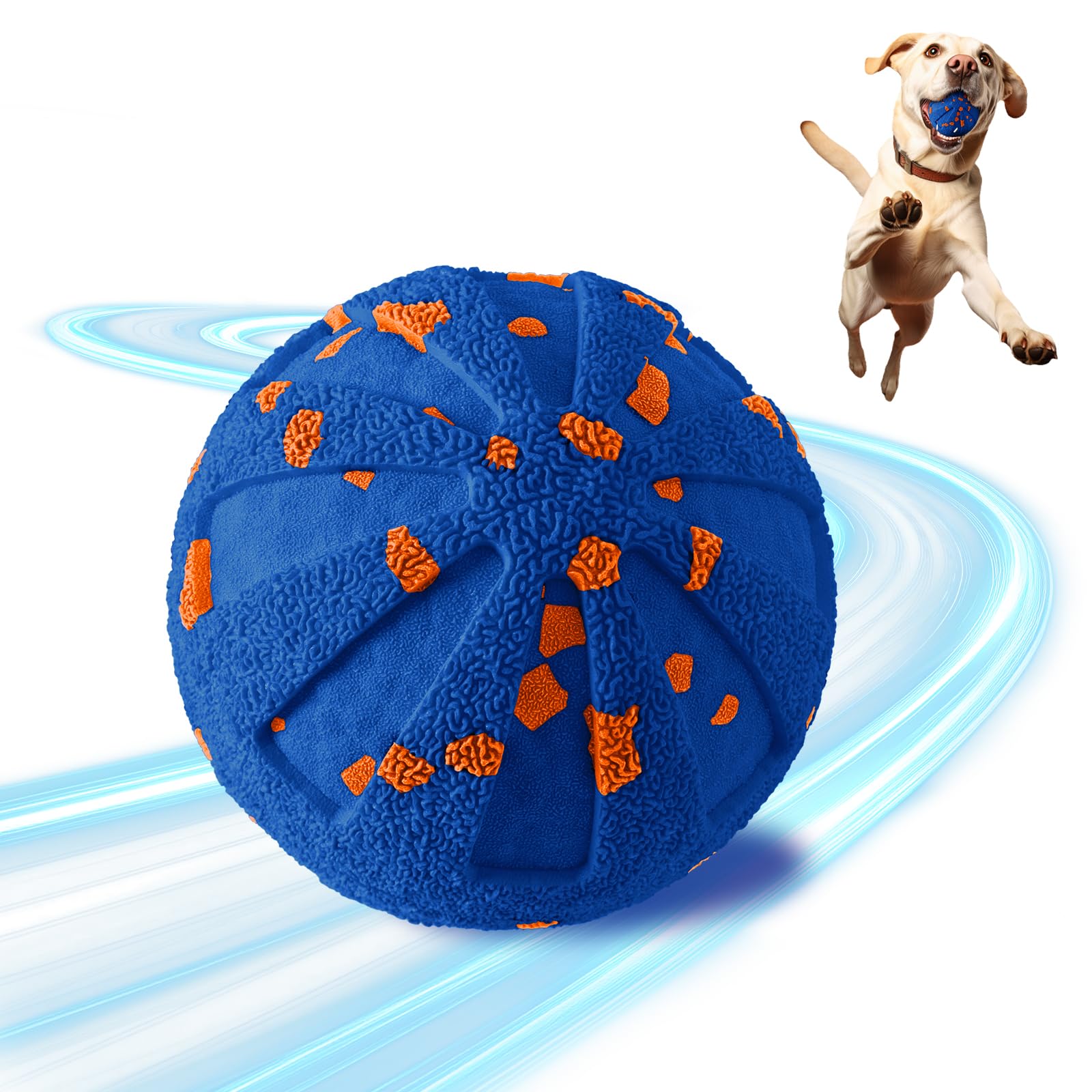 Photo 1 of JUBBPDX Interactive Dog Ball - Smart Dog Toy for Small & Medium & Large Dogs, Automatic Moving, Rotating & Bouncing, E-TPU Material, Interactive Dog Toys for Aggressive Chewers (Blue)
