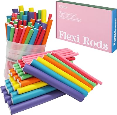 xnicx 47pcs 7 inch Hair Rollers Set Heatless Flexi Curler