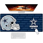 Malogtan Large Gaming Mouse Pad with Non-Slip Rubber Base for Laptop Computer Desktop Keyboard,Blue Design Stitched Edges Mouse Desk Mat for Football Sport Fans