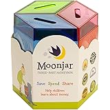 Moonjar Classic Award Winning Save Spend Share Educational Tin Toy Bank with Passbook| Moneybox for Children 3+ Years | Teach