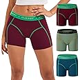 INNERSY Women's 4" Inseam Boxers Briefs Cotton Boyshorts Underwear Ladies Panties 3-Pack